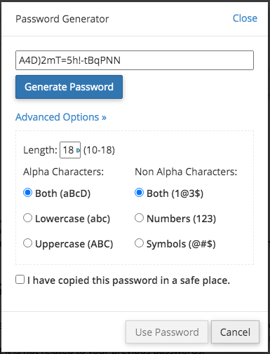 password generator cpanel