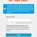 cara reset password cpanel - masukkan security code